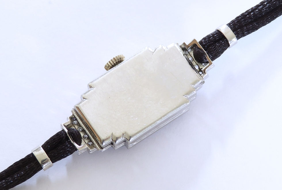 Thumbnail: Stunning Platinum Diamond Ladies Art Deco Cocktail Watch Vertex c1950