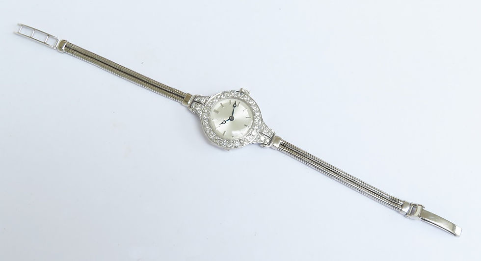 Thumbnail: Platinum and Diamond Ladies Cocktail Watch by Vertex c1954