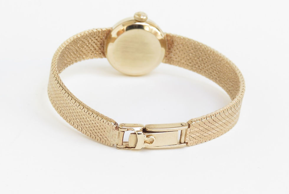 Thumbnail: Beautiful Solid 9ct Gold Omega Sapphette La Flame Cocktail Watch c1965