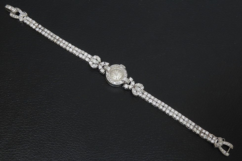 Thumbnail: Very Rare Longines 18ct White Gold and Diamond Ladies Cocktail Watch c1953