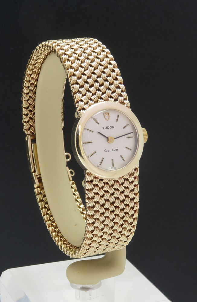 Thumbnail: Mint Heavy Solid 9ct Gold Rolex Tudor Cocktail Watch