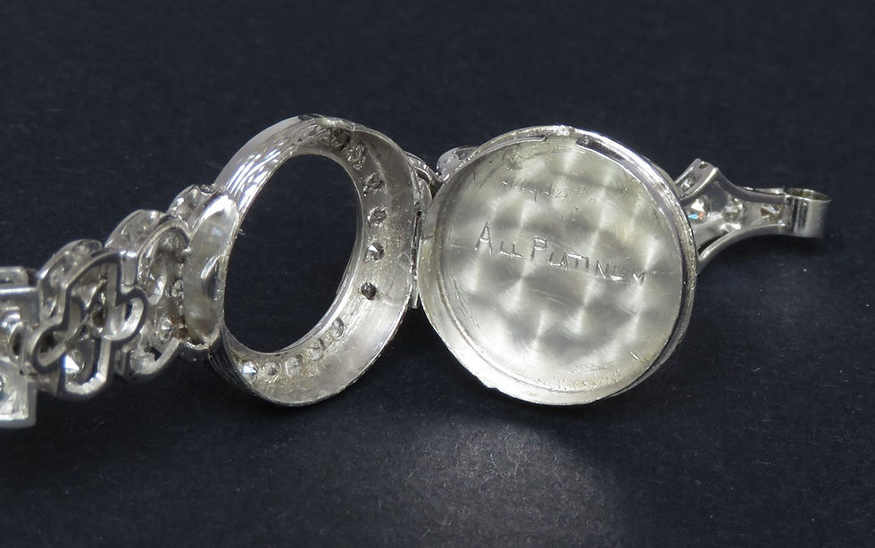 Thumbnail: Beautiful Longines Platinum and Diamond Ladies Art Deco Cocktail Watch c1930