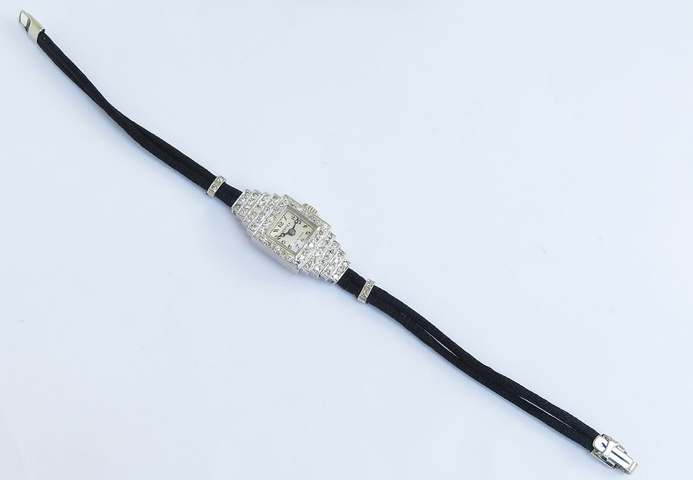Thumbnail: Stunning Platinum and Diamond Ladies Art Deco Cocktail Watch by Vertex c1950