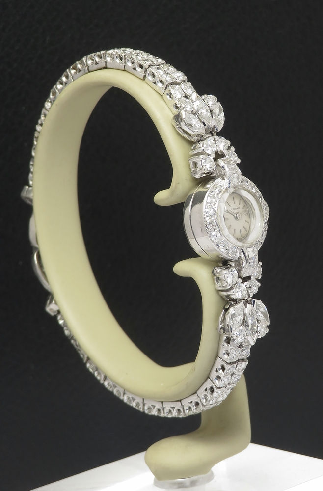Thumbnail: Very Rare Longines 18ct White Gold and Diamond Ladies Cocktail Watch c1953