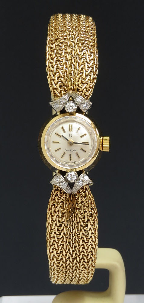 Thumbnail: Incredible Solid 18ct Gold and Diamond Omega Ladies Cocktail Watch c1961