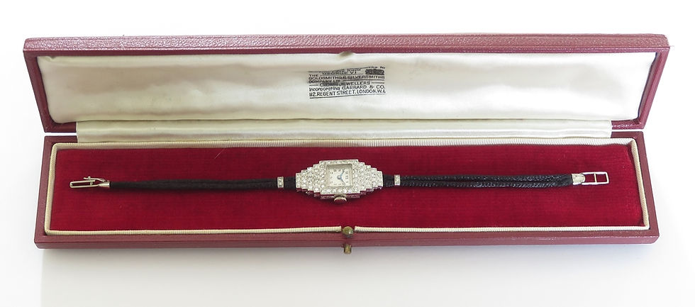 Thumbnail: Stunning Platinum Diamond Ladies Art Deco Cocktail Watch Vertex c1950