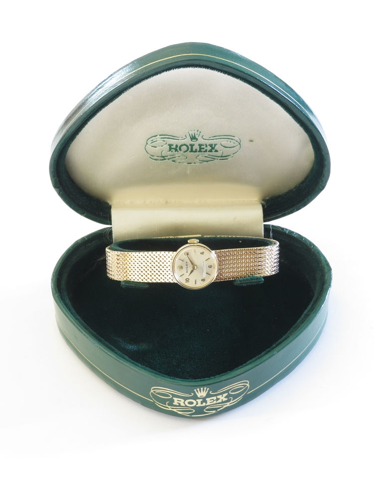 Thumbnail: Mint with box Solid 9ct Gold Rolex Precision Ladies Watch c1971