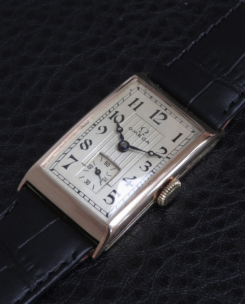 Thumbnail: Museum quality solid 9ct rose gold Omega 20F Art Deco gents watch c1930