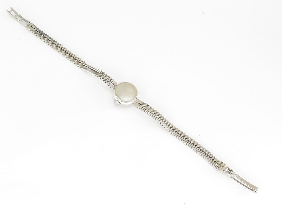 Thumbnail: Solid 9ct White Gold Rolex Precision Cocktail Watch c1963
