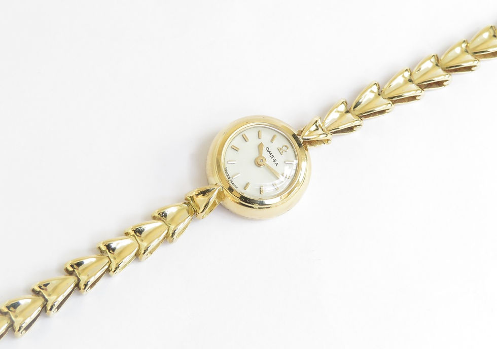 Thumbnail: Solid 18ct Gold Omega Backwinder Ladies Cocktail Watch c1951