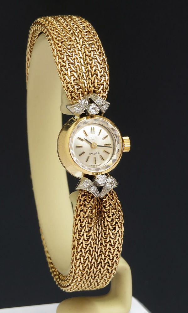 Thumbnail: Incredible Solid 18ct Gold and Diamond Omega Ladies Cocktail Watch c1961