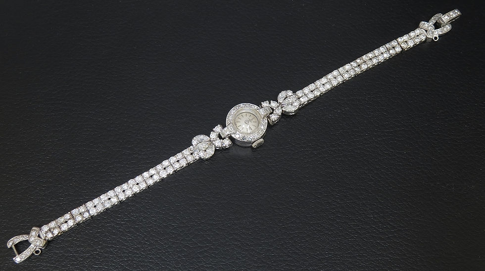 Thumbnail: Very Rare Longines 18ct White Gold and Diamond Ladies Cocktail Watch c1953