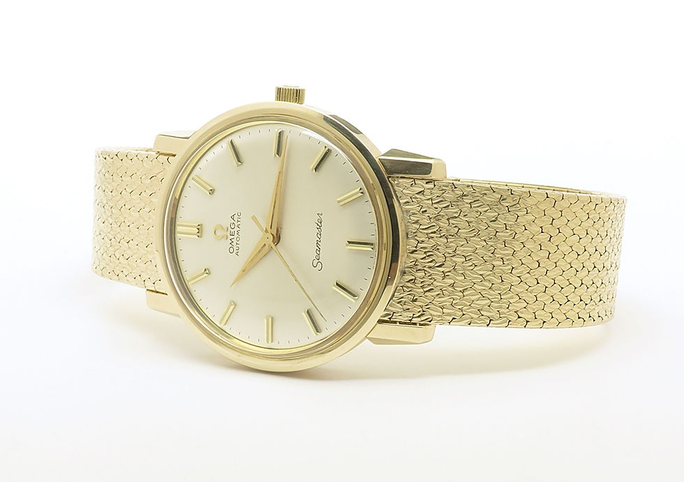Thumbnail: Museum Quality Unworn Heavy Solid 9ct Gold Omega Seamaster Box & Papers 1967