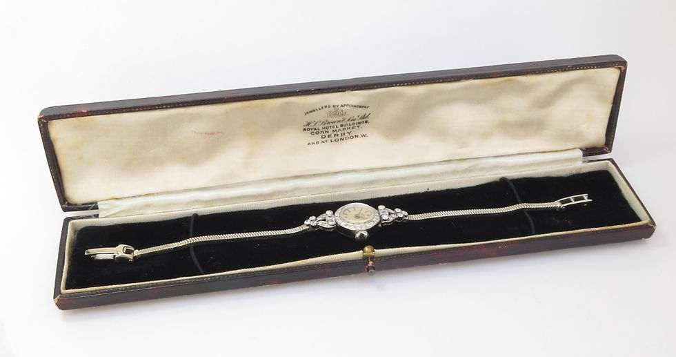 Thumbnail: Girard Perregaux Platinum and Diamond Ladies Cocktail Watch c1950