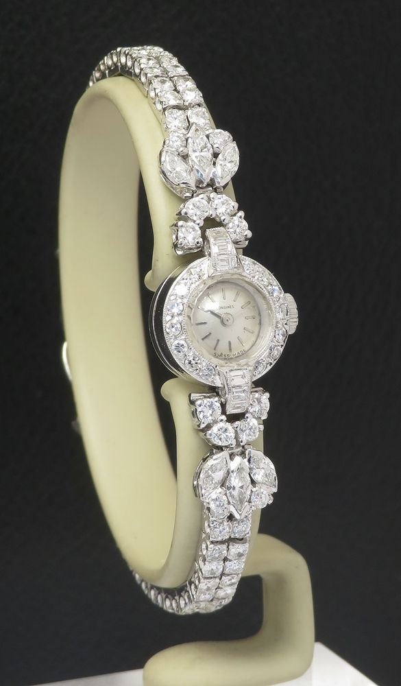 Thumbnail: Very Rare Longines 18ct White Gold and Diamond Ladies Cocktail Watch c1953