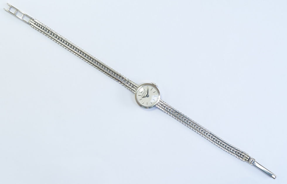 Thumbnail: Solid 9ct White Gold Rolex Precision Cocktail Watch c1963