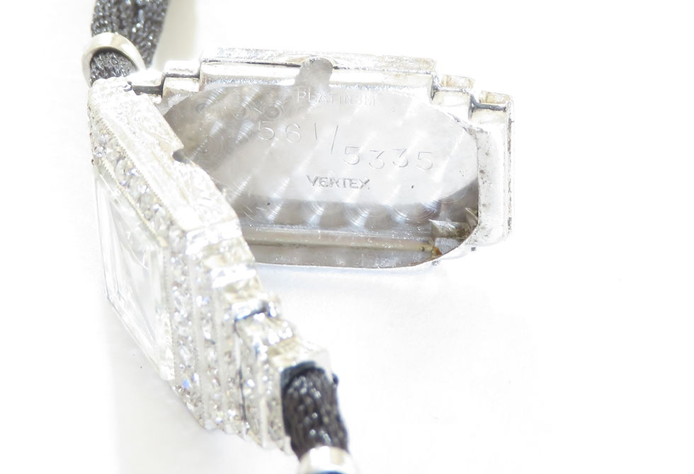 Thumbnail: Stunning Platinum Diamond Ladies Art Deco Cocktail Watch Vertex c1950