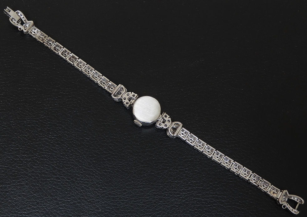Thumbnail: Very Rare Longines 18ct White Gold and Diamond Ladies Cocktail Watch c1953