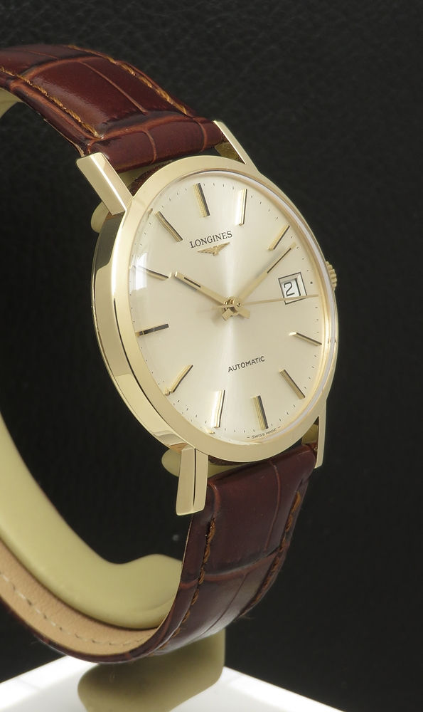 Thumbnail: Mint Solid 9ct Gold Longines Automatic With Date Mens Watch with Box   c1979