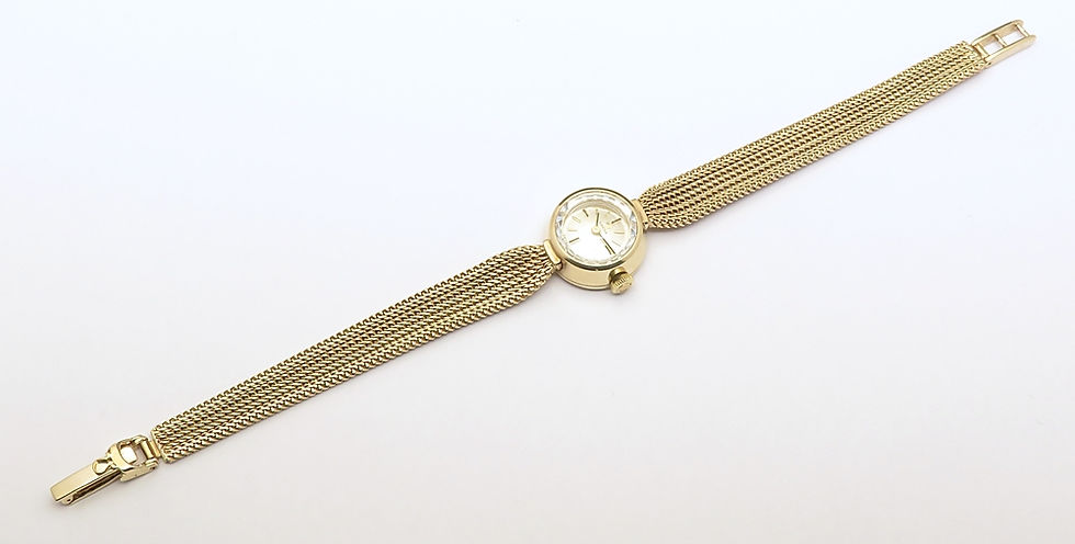 Thumbnail: Mint All Original Solid 9ct Gold Omega Sapphette Ladies Watch From 1961