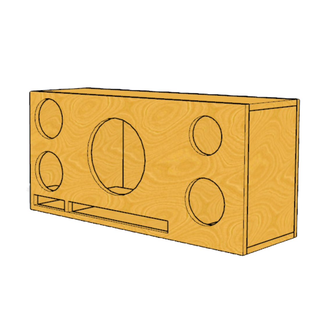 Projeto 3D Para Fabricar Caixa De Som Trio 3 VIAS Duto Régua Pelego Box 010