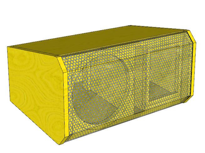 Miniatura: Projeto Caixa De Som Profissional Line Array Trapezoidal Com Tela Dobrada 005
