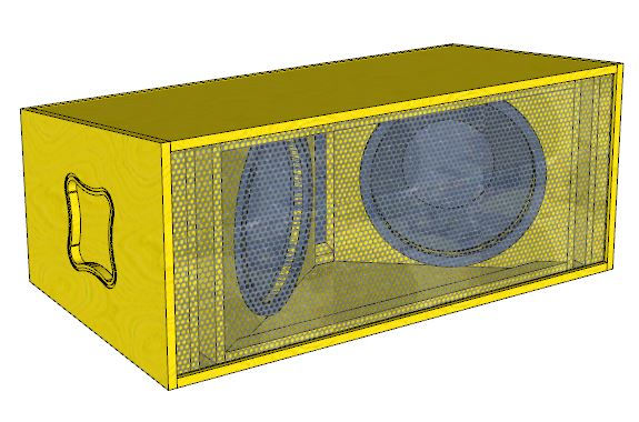 Miniatura: Projeto Caixa Line Array Cornetada Trapezoidal C/ Alça E Tela 005