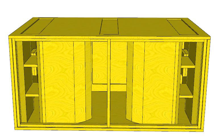 Miniatura: Projeto 3D Para Fabricar Caixa De Som Band Pass 6ª Ordem Com Horn 006