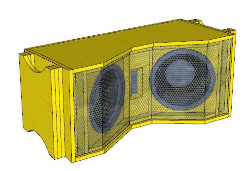 Miniatura: Projeto Caixa Line Array Curvada Trapezoidal Com Alça Pelego Box 005