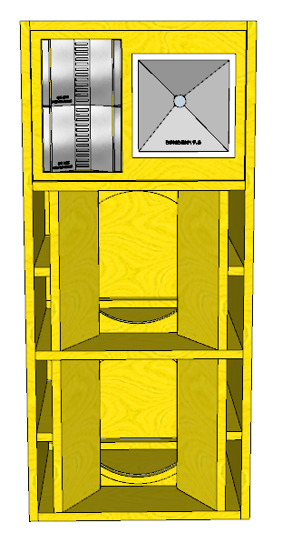 Miniatura: Projeto caixa de som trio cornetada dois defletores para bob esponja 013