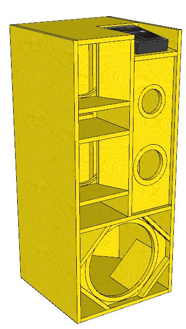 Miniatura: Projeto Caixa De Som Bob Esponja 4 Vias Dutada Cornetada 4 Defletor 004