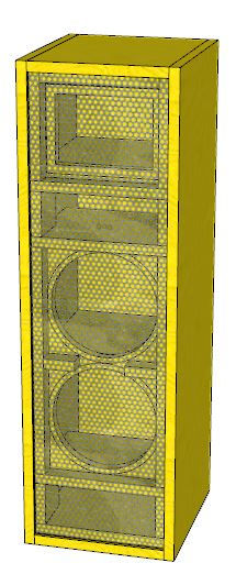 Miniatura: Projeto Caixa Som Profissional Line Vertical Duto Régua Sem Alça Retangular 005