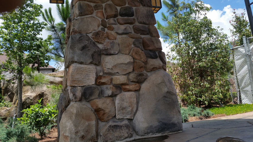 Hand sculpted large, stacked stone