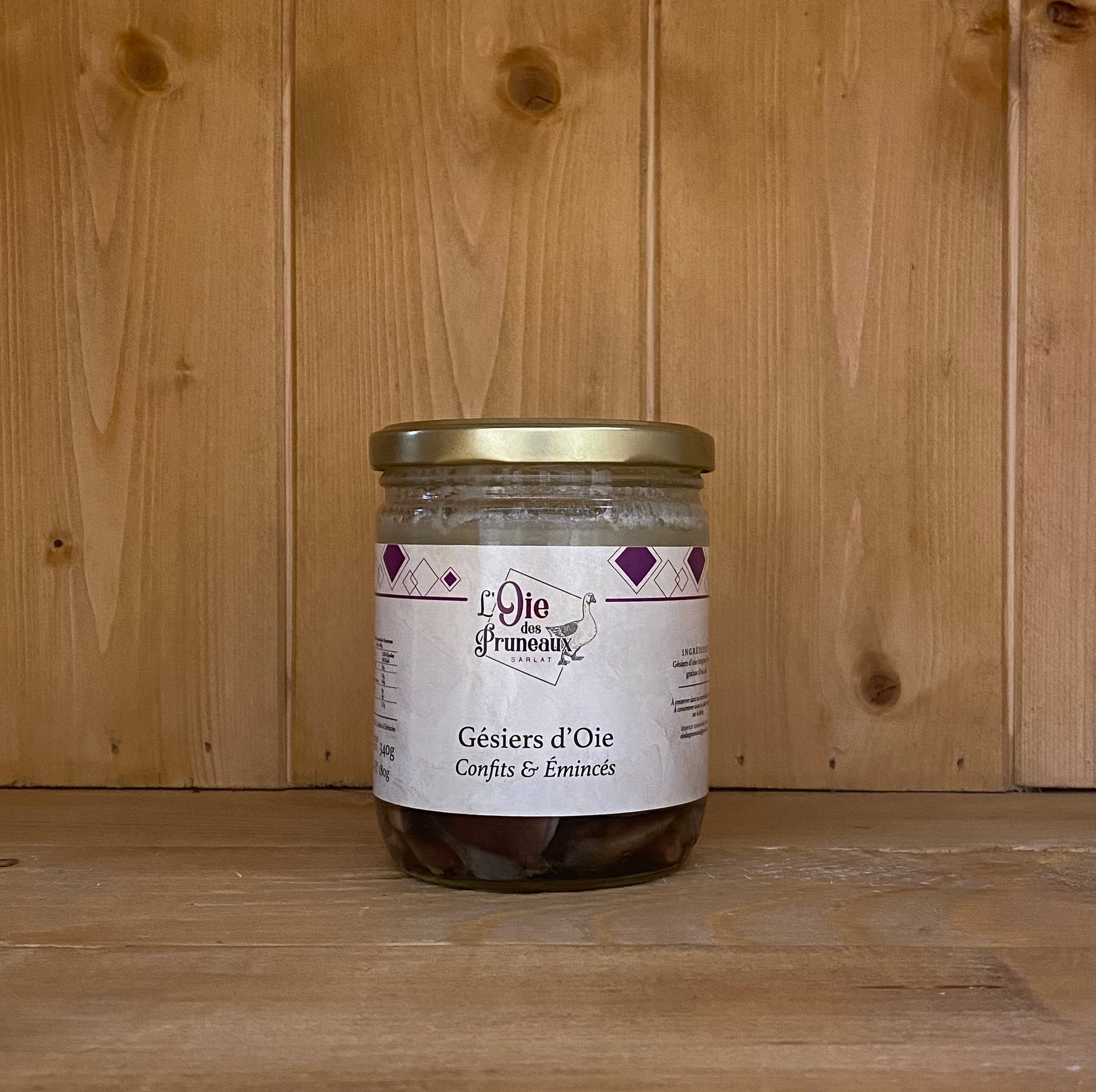 Gésiers d'oie confits-émincés 340g
