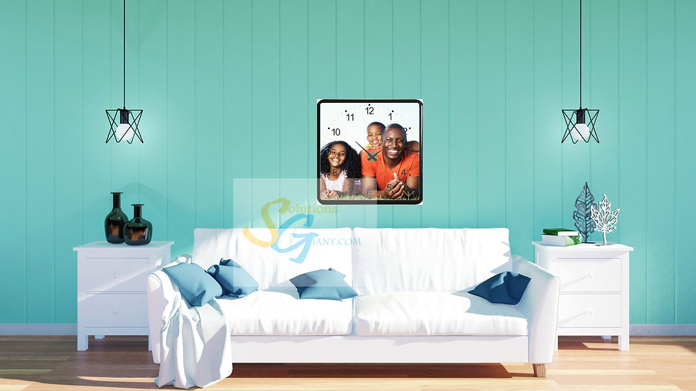 Miniatura: Personalized Photo Clocks Black Metallic Frame