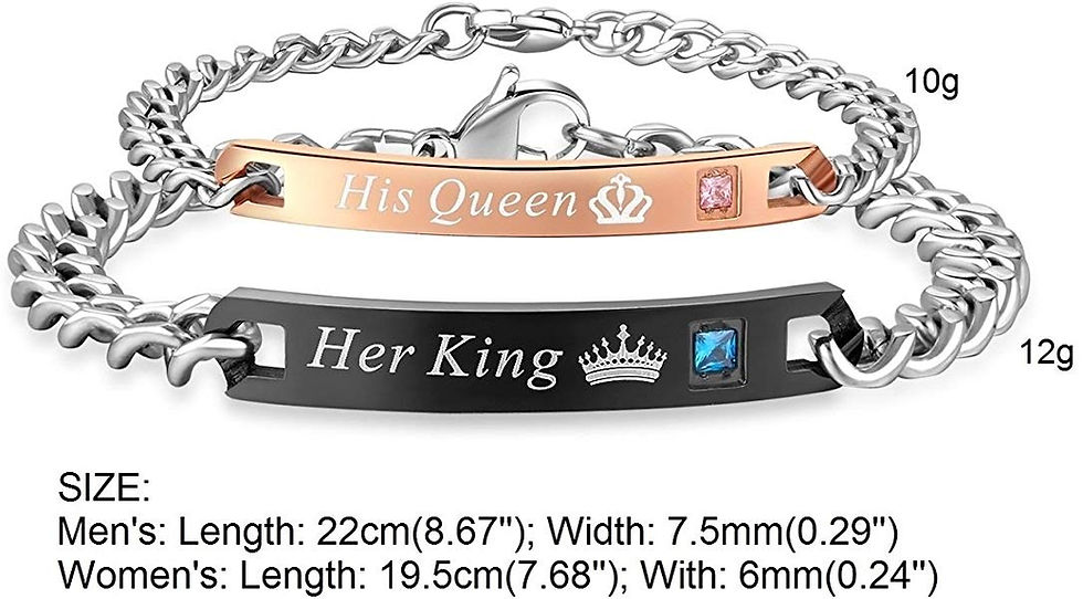 Thumbnail: His Queen, Her King Matching Bracelets