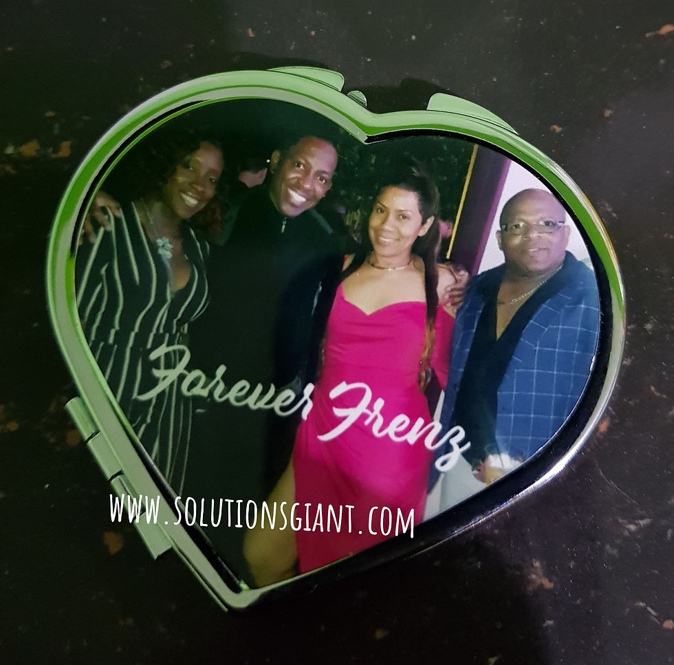 Miniatura: Personalized Heart Shaped Compact Mirror
