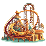 pngtree-roller-coaster-clipart-cartoonstyle-roller-coaster-with-various-wooden-buildings-v