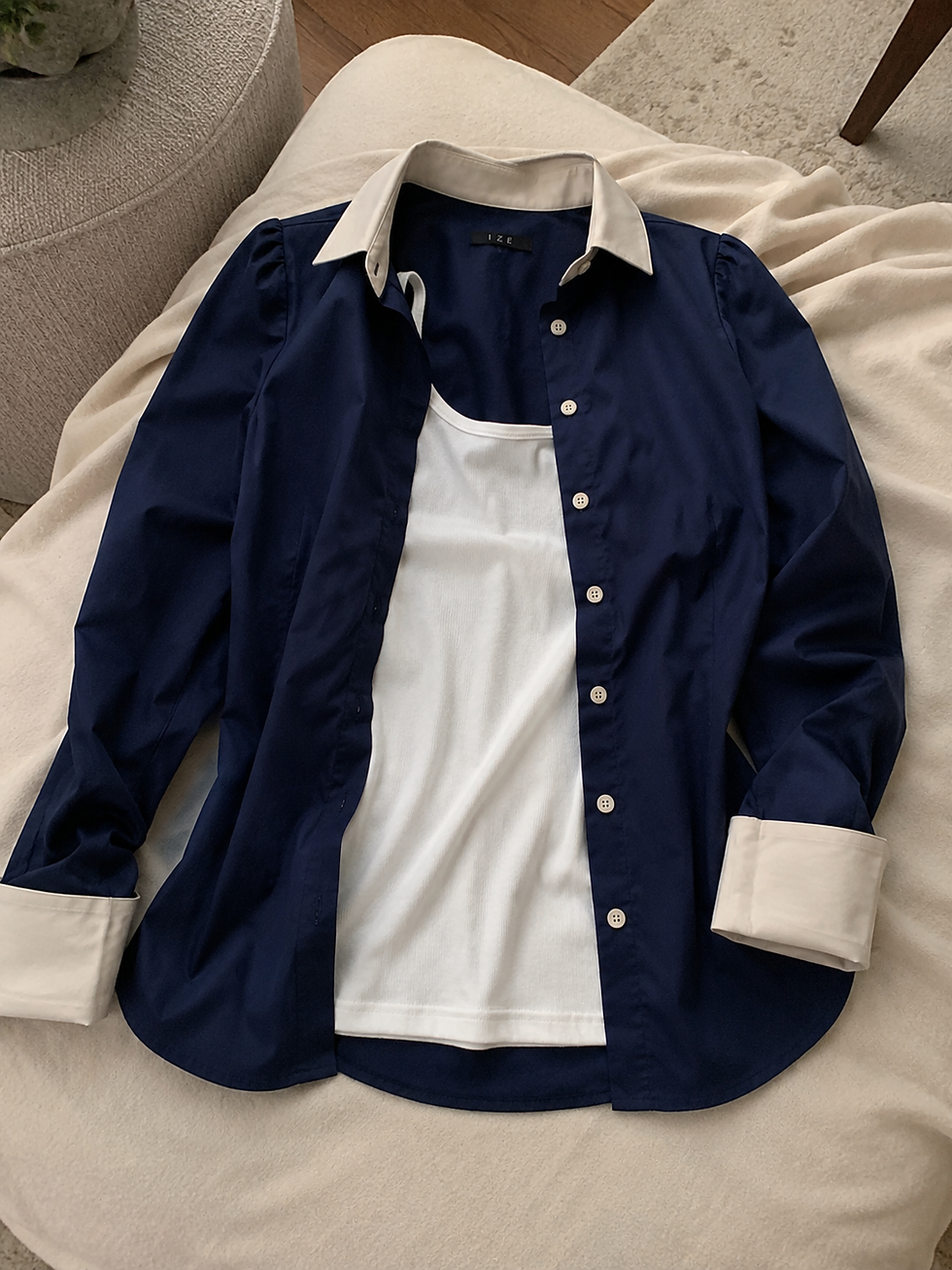 Miniatura: Blusa Social Feminina Azul Marinho
