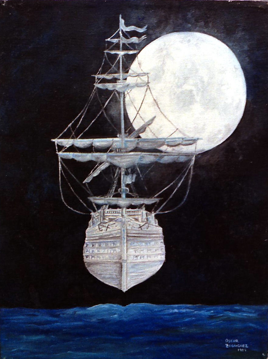 Bajo la luna, sobre el agua