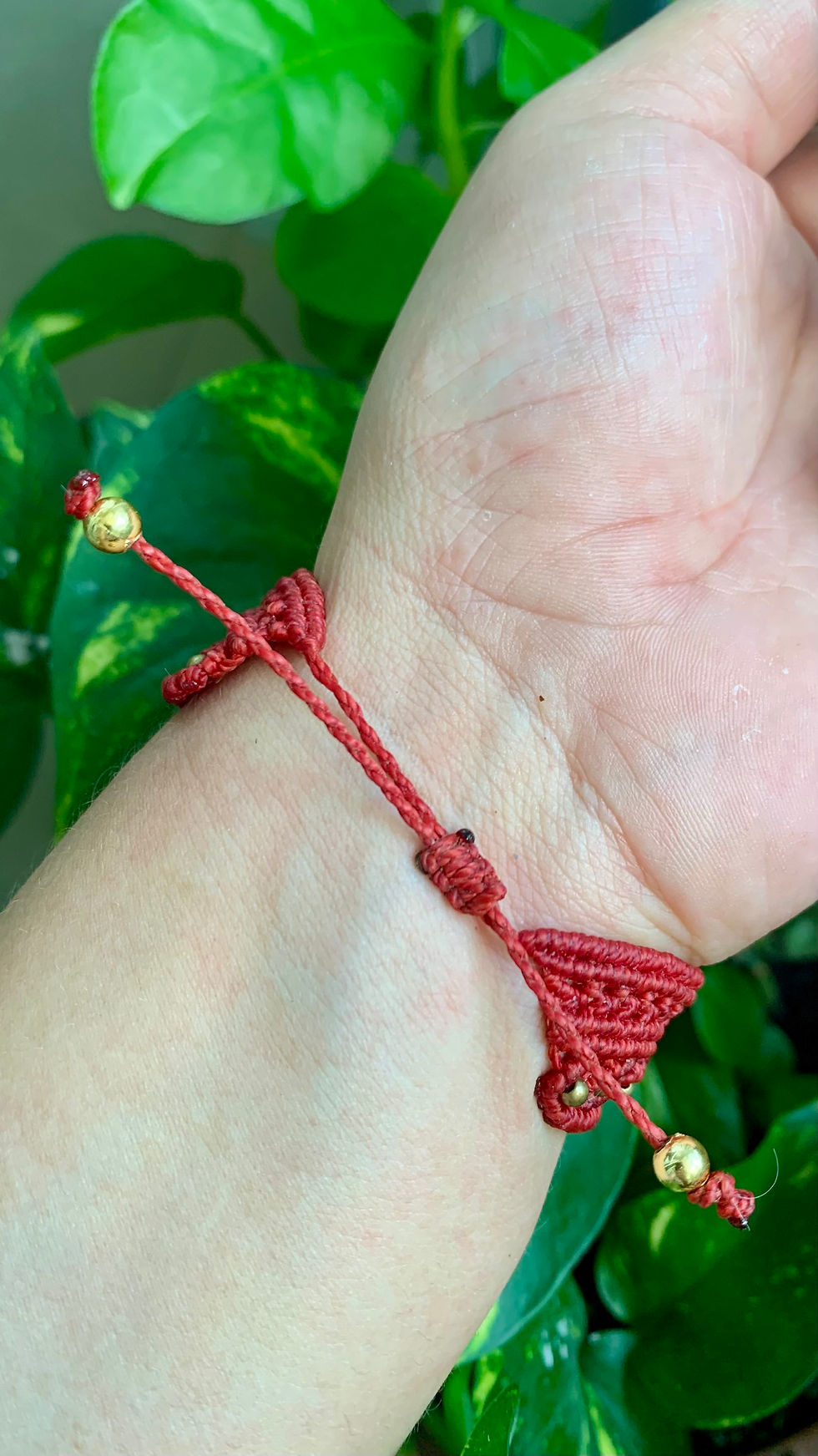 Miniatura: Pulseira Macramê com miçangas cobre