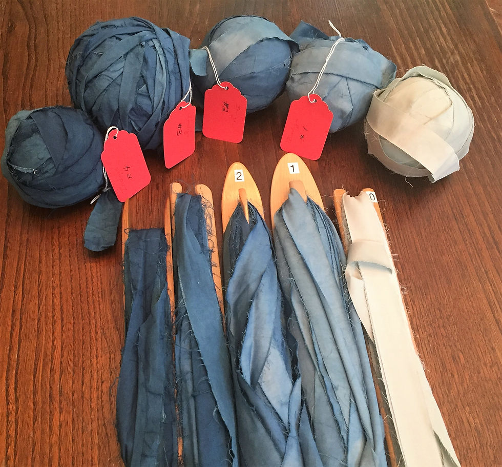Indigo dyed rag rug