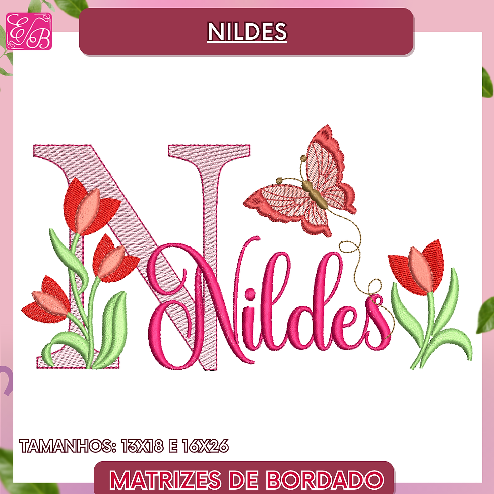Nildes sobreposto com tulipas