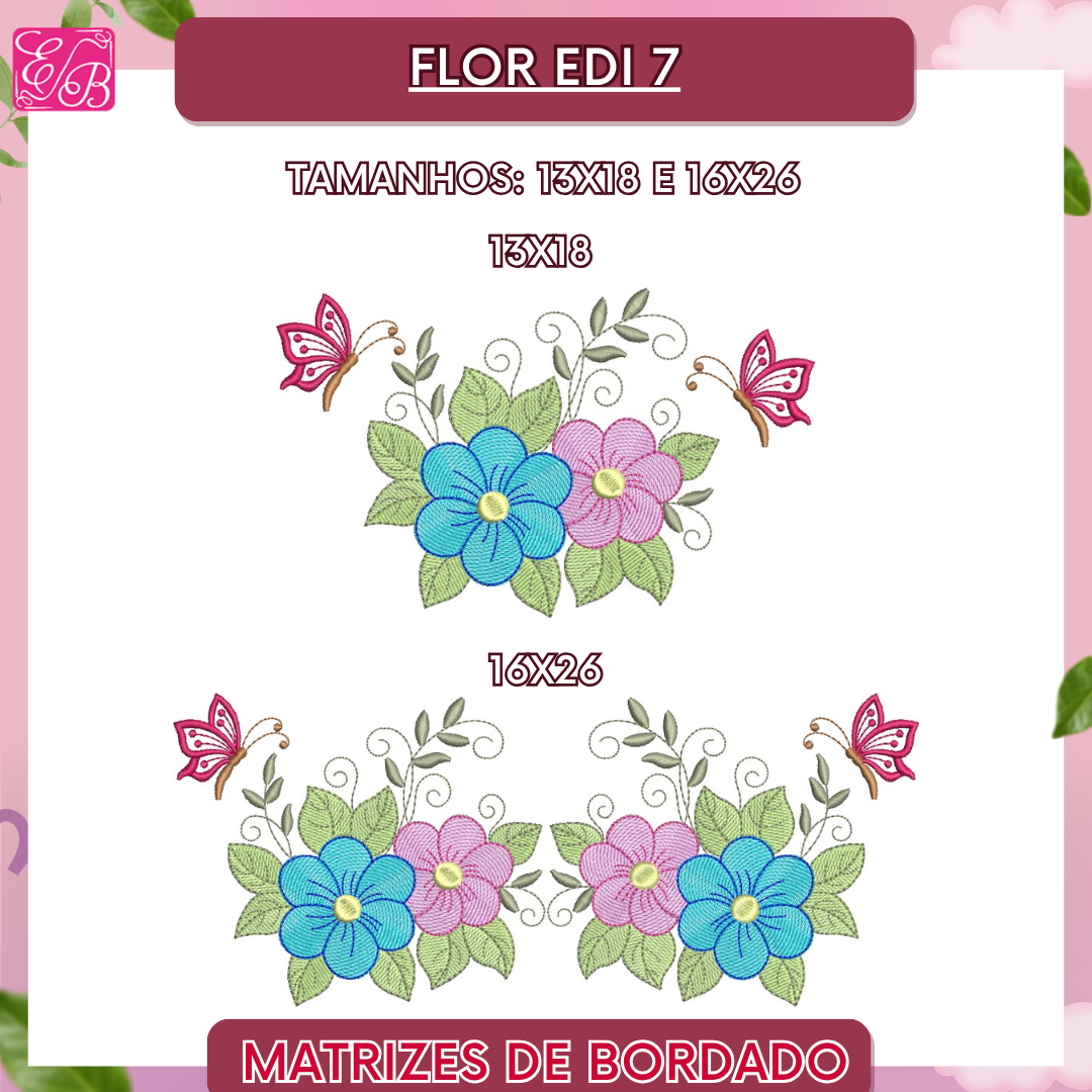 Flor Edi 7 - Matriz de Bordado