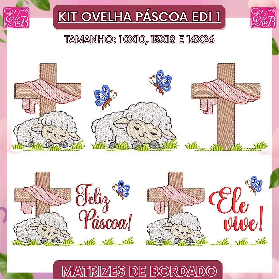 Kit Ovelha Páscoa Edi 1 - Matriz de Bordado