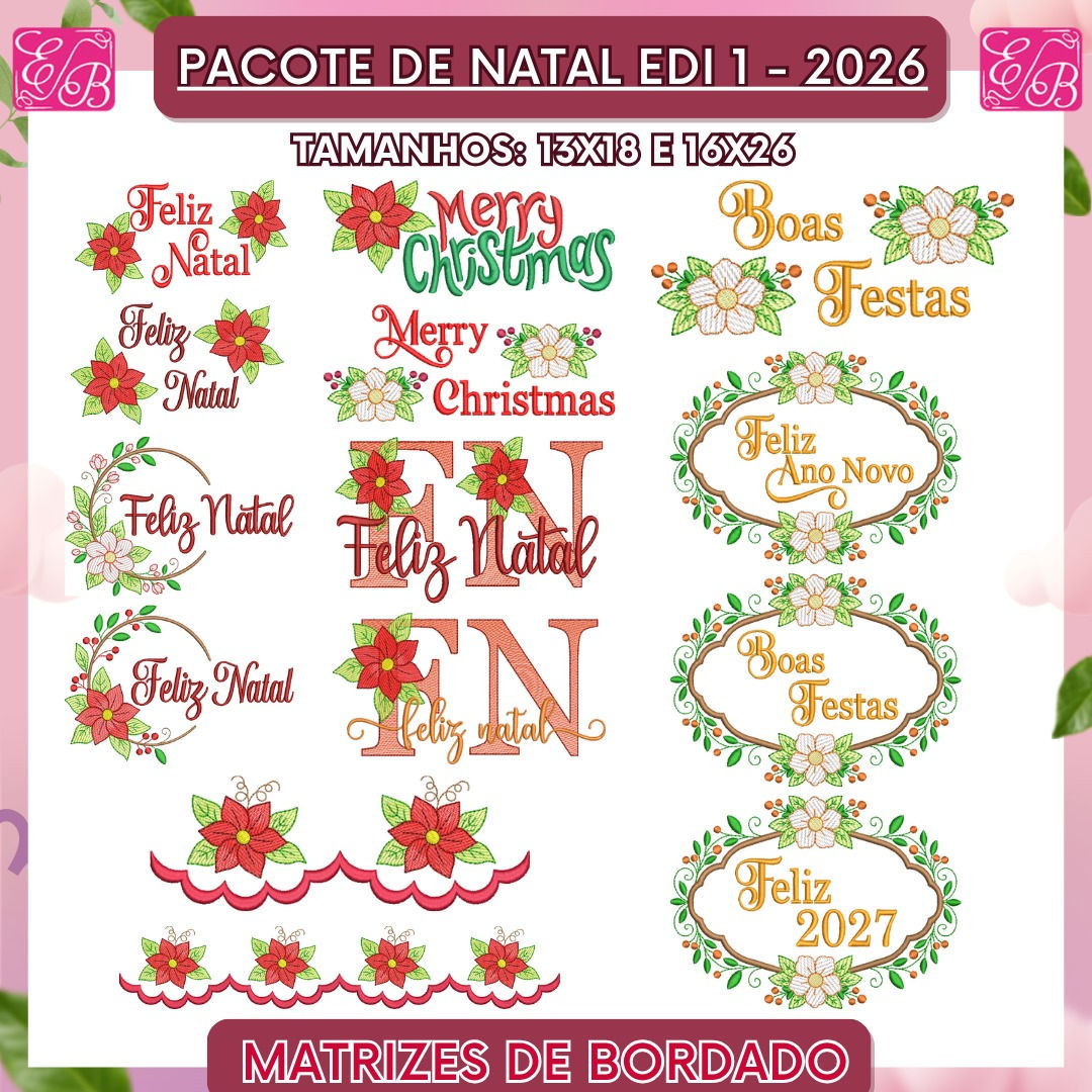 Pacote de Natal Edi 1 2026 - Matriz de Bordado