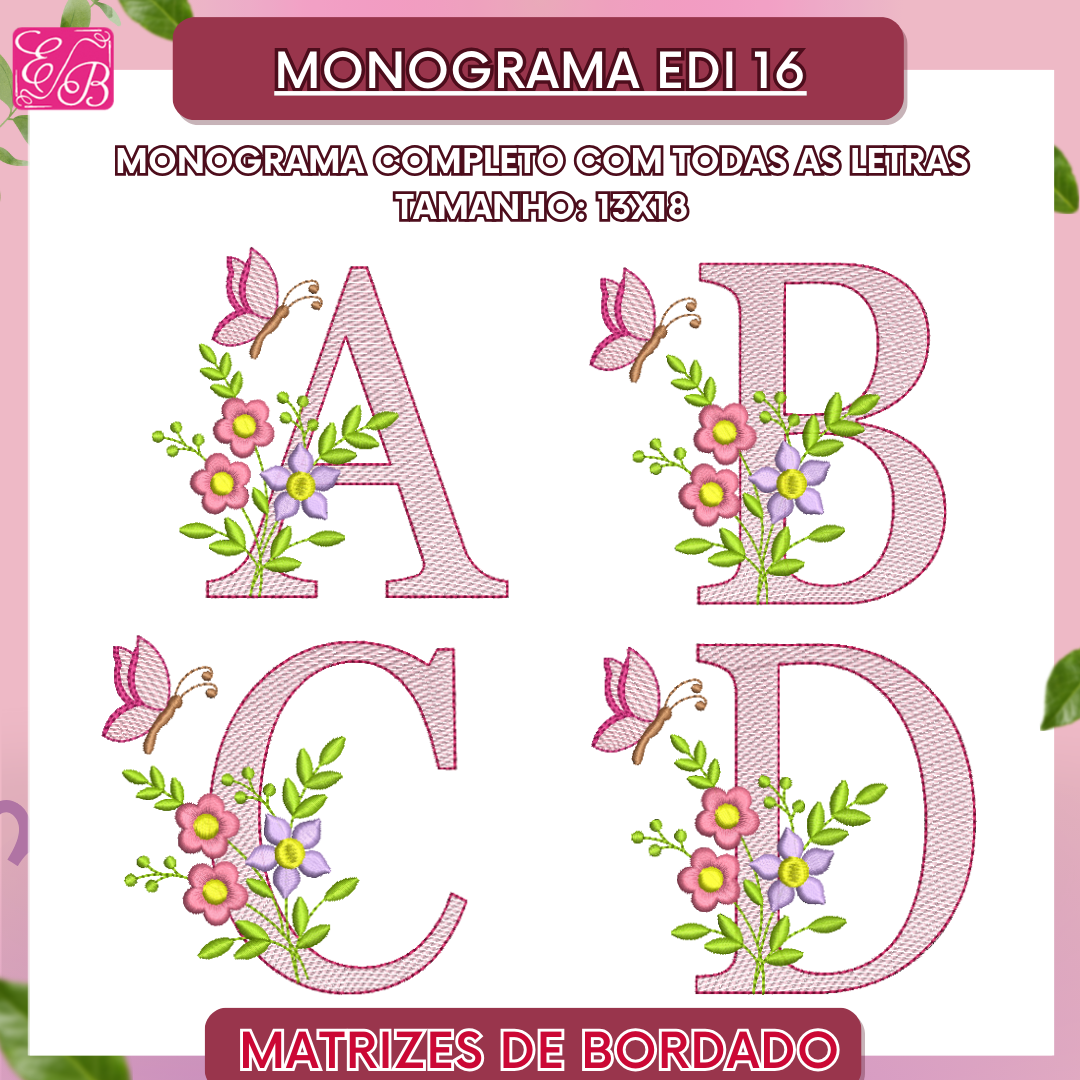 Monograma Edi 16 - Matriz de Bordado