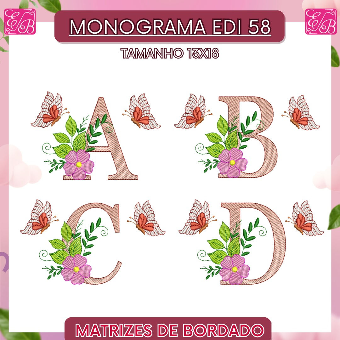 Monograma Edi 58 - Matriz de Bordado