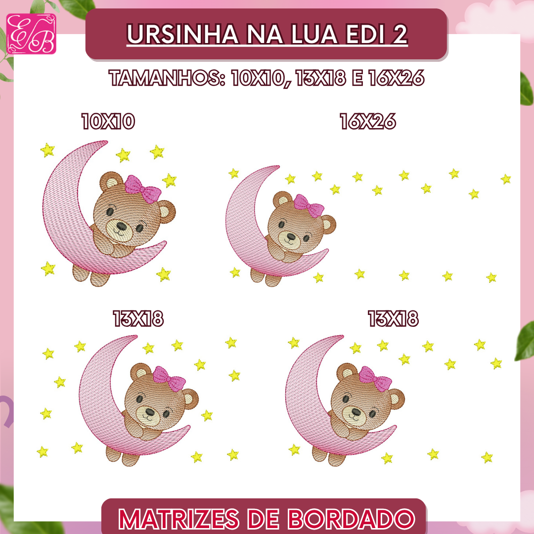 Ursinha Na Lua Edi 2 - Matriz de Bordado