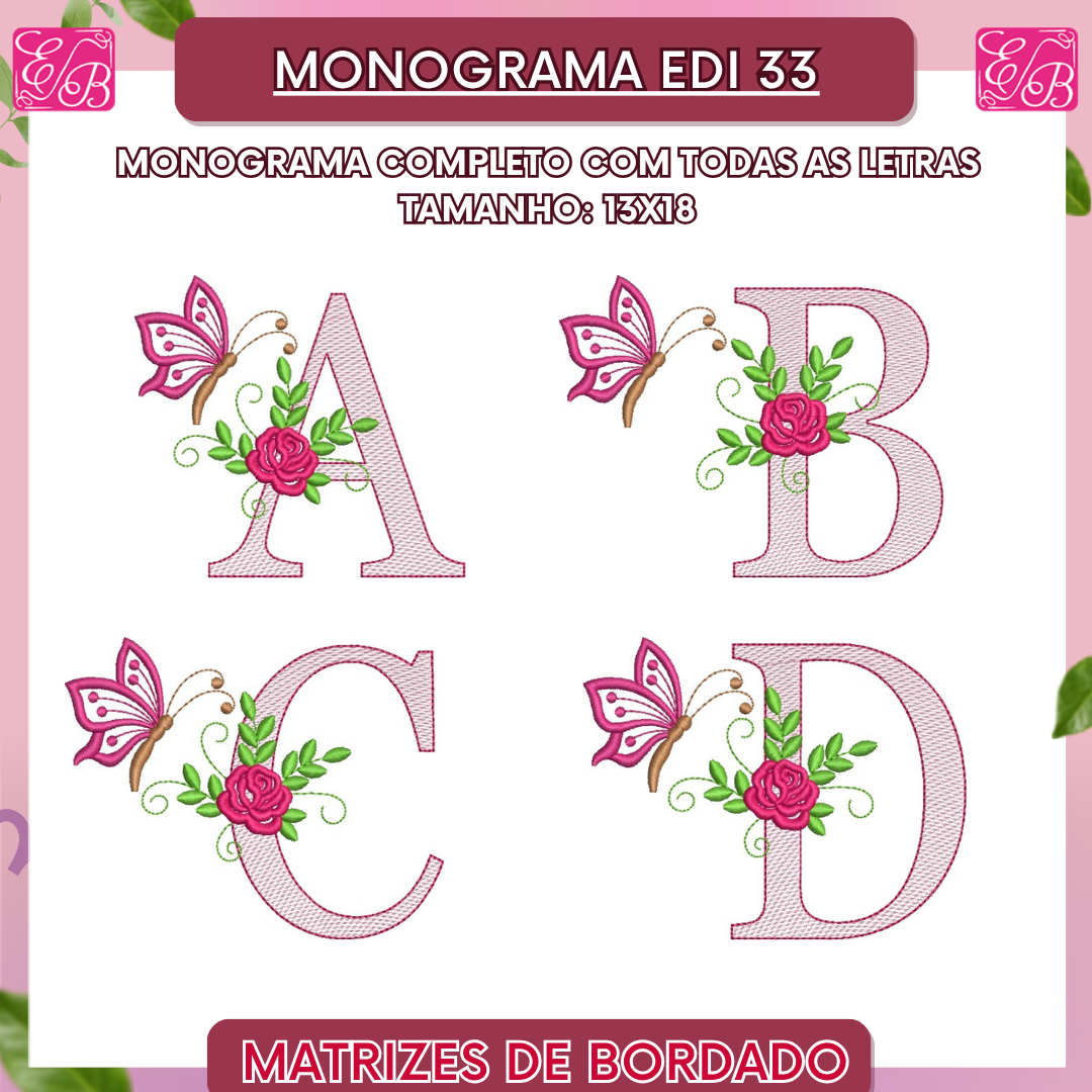 Monograma Edi 33 - Matriz de Bordado